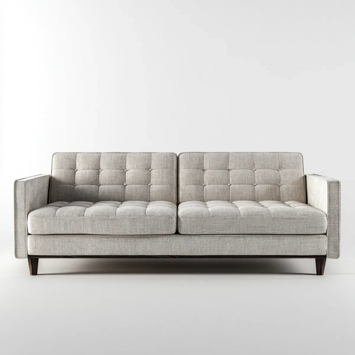 Sofa, 2-fotela fotelik jasny szary 180 x 86 x 84 cm poliester prostokątna