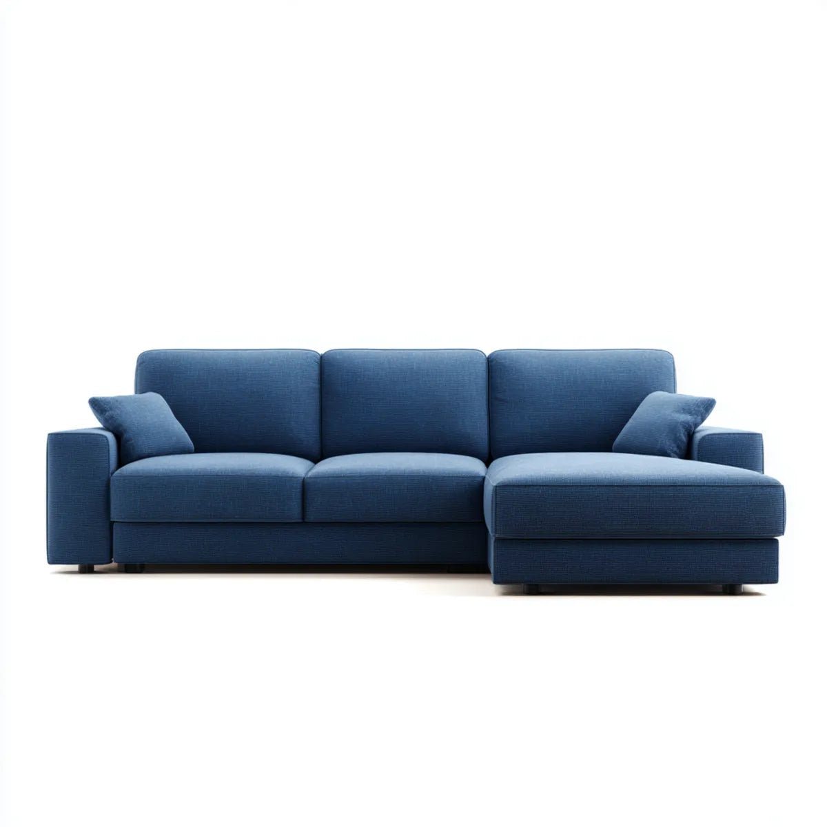 Sofa, Kanapa narożna z prawej strony recyrkulatora Niebieska 280 x 160 x 85 cm poliestrowa tkanina tkacka
