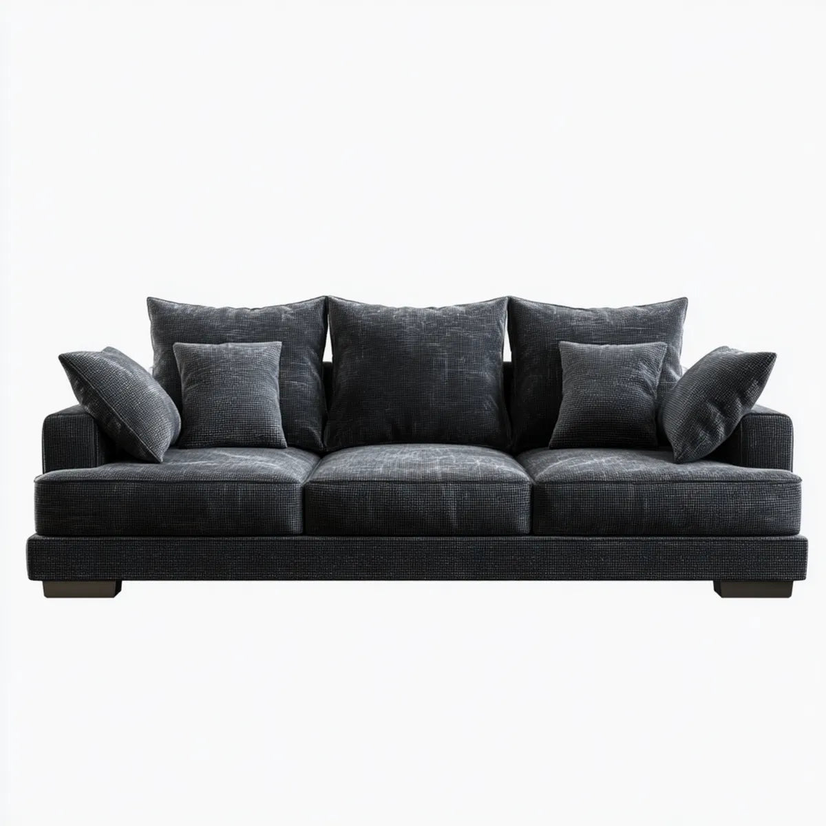Sofa 3-osobowa Ciemnoszara 230 x 100 x 85 cm poliester prostokątna