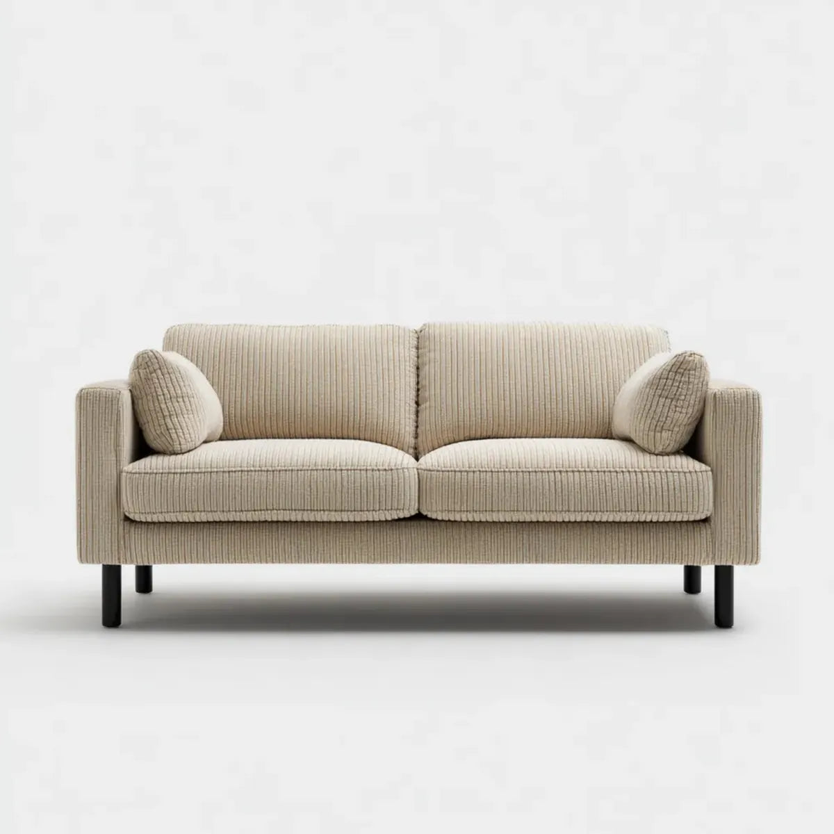 Sofa, 2-osobowa kanapa beżowa z pokrywą z poliestru prostokątnego 180 x 85 x 82 cm