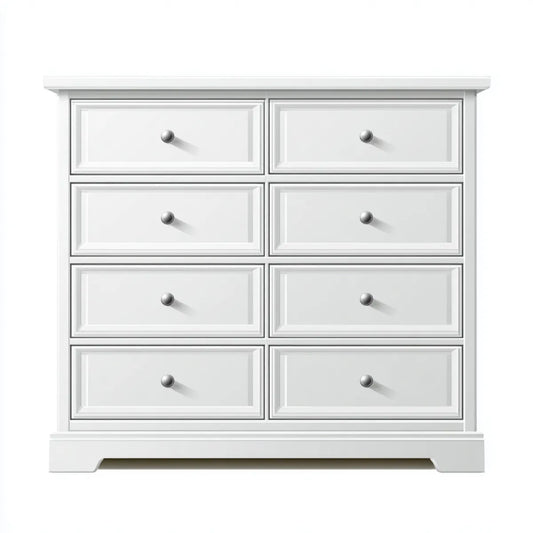 Komoda, Skrzynia z 8 szufladami Białe 140 x 45 x 110 cm MDF Prostokątne