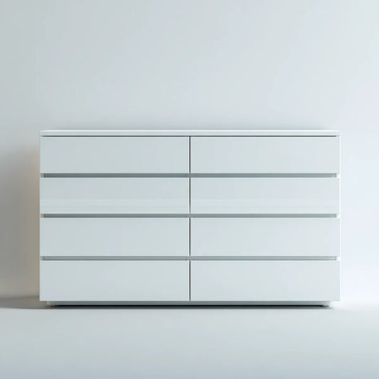 Komoda, Komora z 8 szufladami Białe 160 x 40 x 80 cm MDF prostokątne