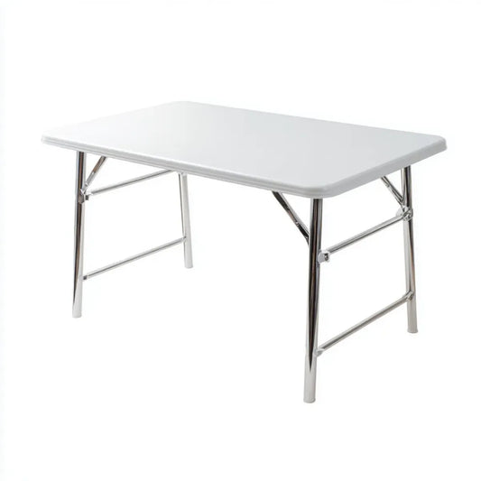Stół składany Stół jadalny Biały 120 x 60 x 74 cm stal HDPE prostokątna