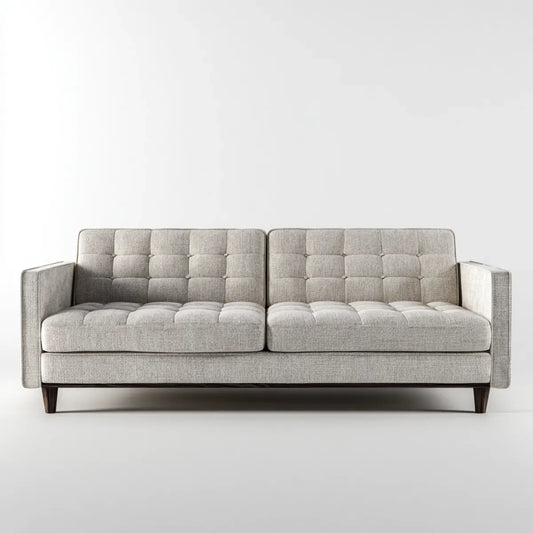 Sofa, 2-fotela fotelik jasny szary 180 x 86 x 84 cm poliester prostokątna