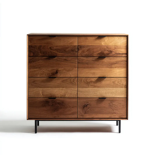 Komoda, Kostiumy z 8 szufladami Nussbaum Brązowy Drewno stałe prostokątne 120 x 45 x 110 cm