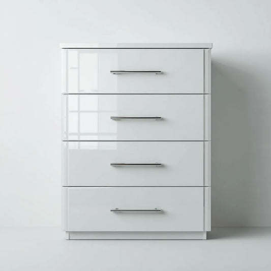 Komoda, Skrzynia z 4 szufladami Białe 80 x 40 x 100 cm MDF Prostokątne