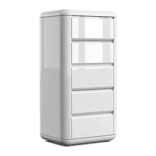 Komoda, Koszulka do szuflady Biała 45 x 35 x 92 cm z polipropylenu prostokątnego z 5 szufladami