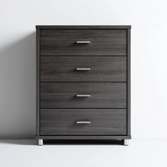Komoda, Koszulka do sypialni antracyt 80 x 40 x 110 cm prostokątna płyta wiórowa z 4 szufladami