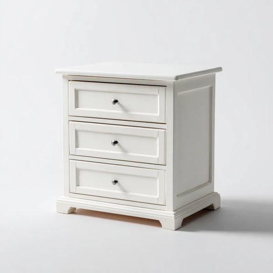 Komoda, Kombinezon z boku łóżka Biała 60 x 40 x 70 cm MDF prostokątna z 3 szufladami
