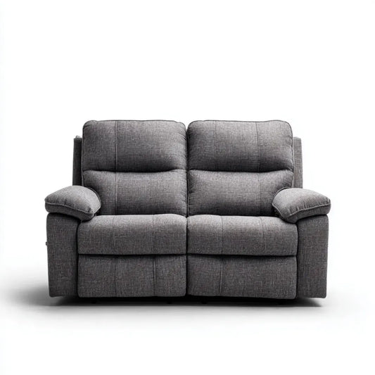 Sofa, 2-fotelik Relaxsofa szara 160 x 95 x 100 cm z tapicerką poliestrową i funkcją ręcznego rozkładania