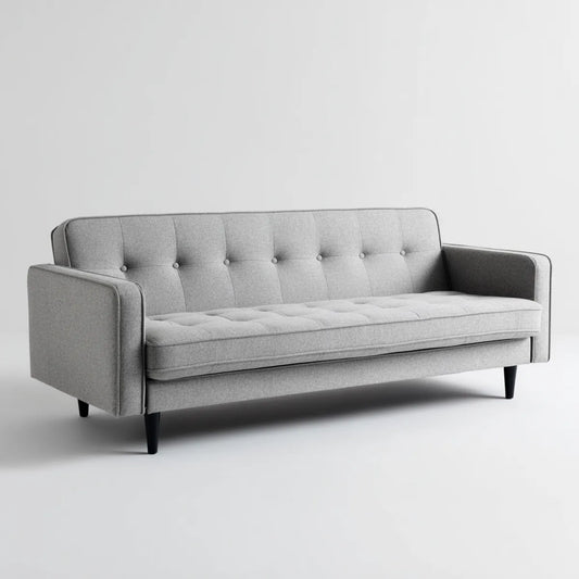 sofa 3-osobowa jasnoszara 210 x 85 x 84 cm poliester prostokątna