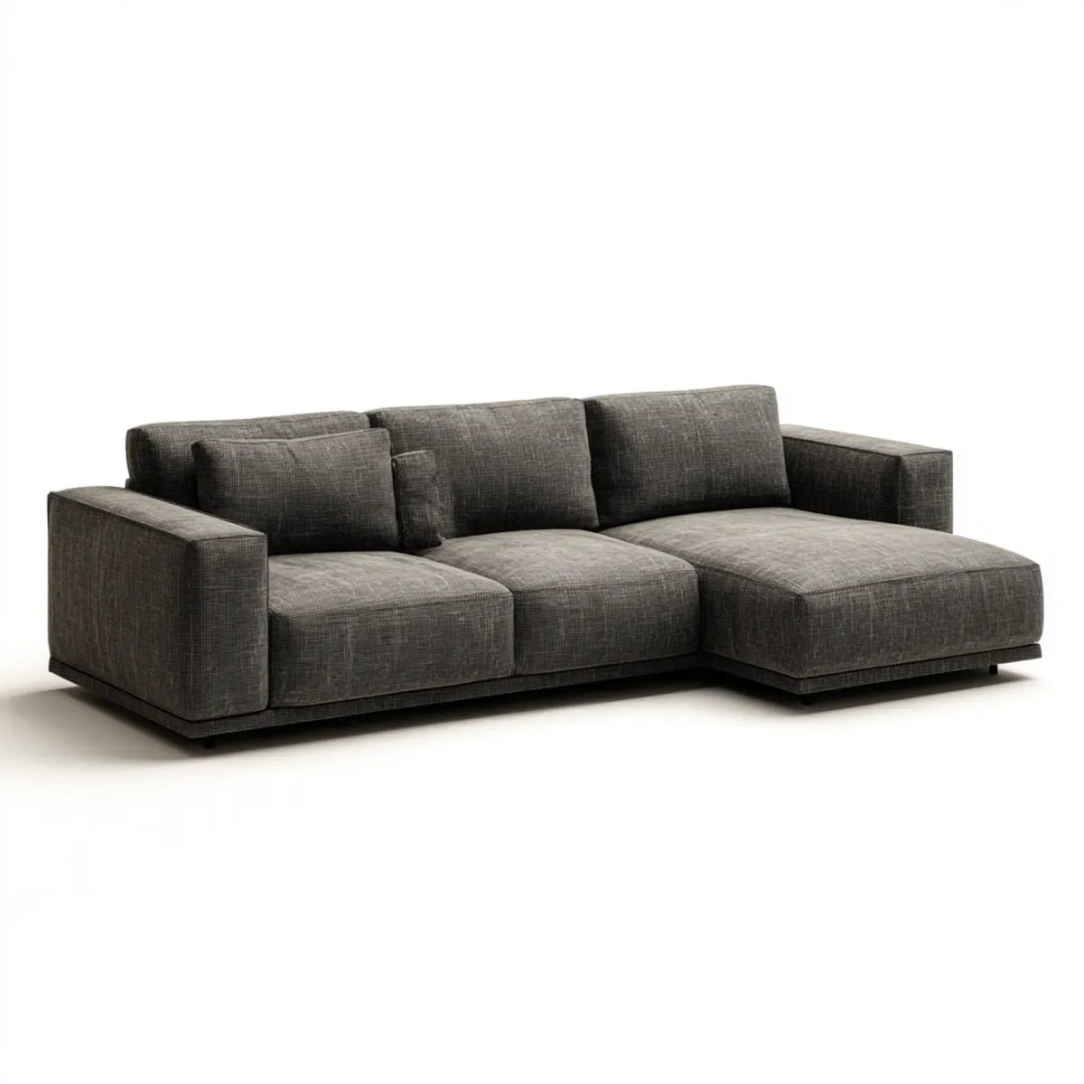 Sofa, Kanapa narożna z prawym recyrkulatorem Ciemny szary 290 x 170 x 85 cm poliester prostokątna