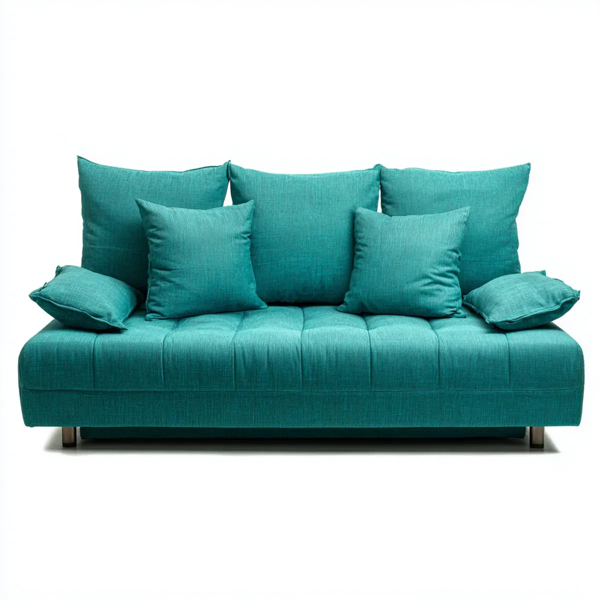 Sofa, 3-kanapa fotela turkusowa 220 x 95 x 85 cm poliestrowy tkanina prostokątna